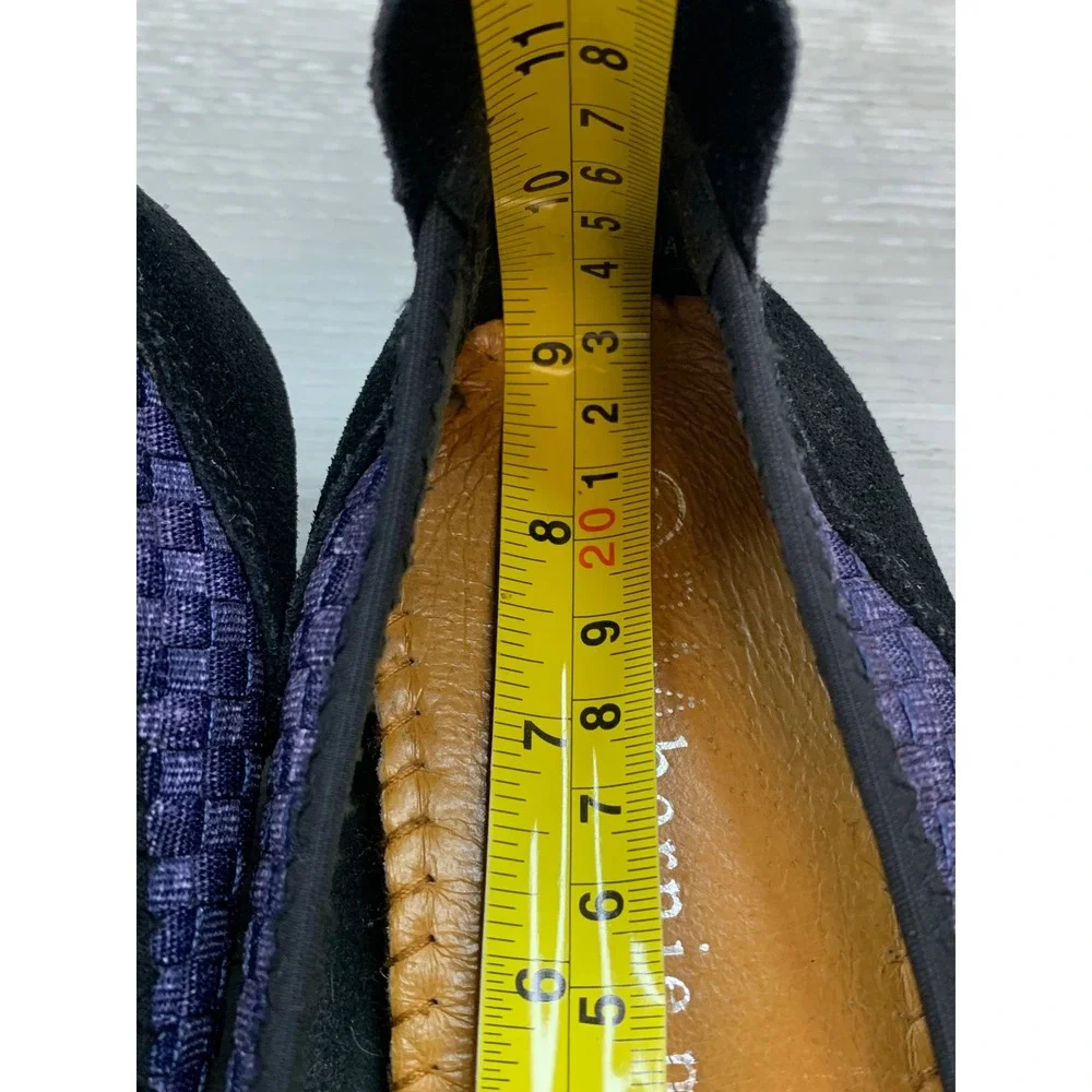 Bernie Mev Catwalk Women's Blue Elastic Flats Suede Toe Cap Comfort Shoes